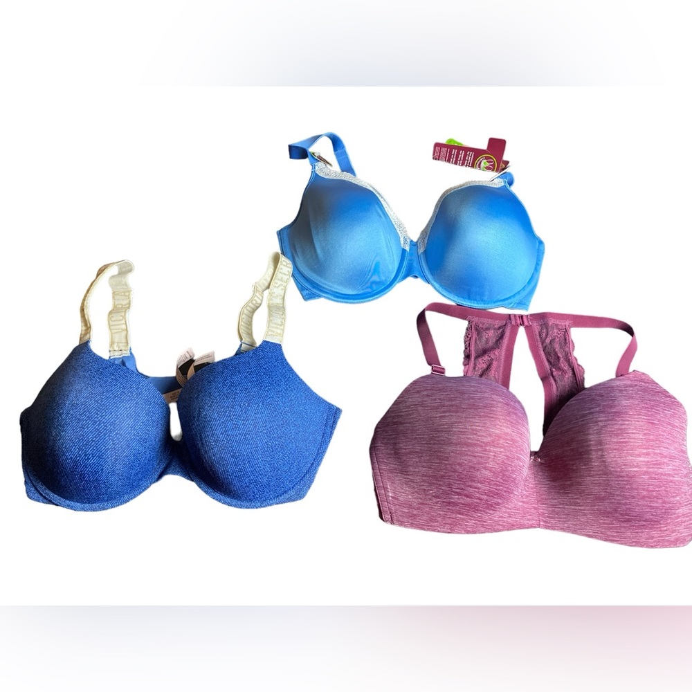 Lot of 3 40 D and 40 DD Bras Victoria Secret Cacique and Playtex